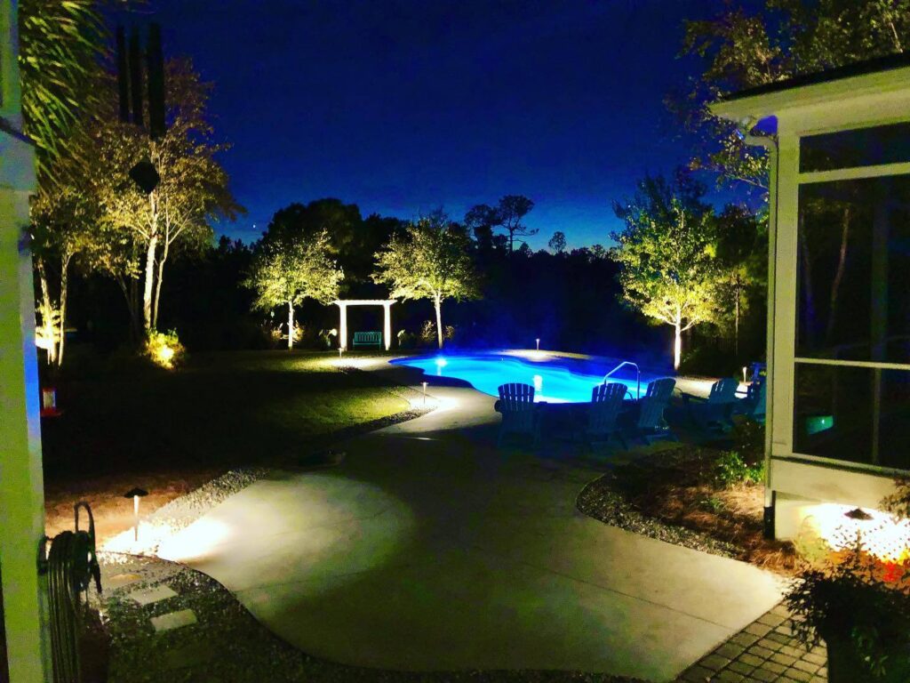 pool area outdoor lighting