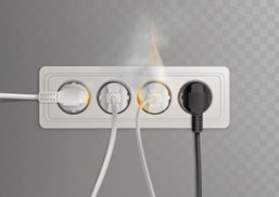 burning electrical outlet